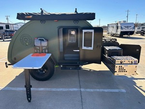 Bean Stock Lightweight Waterproof Modern Expanded Mini Caravan Teardrop Travel Trailer 2 Person Aluminum Slide-Out Kitchen - Product Image 1