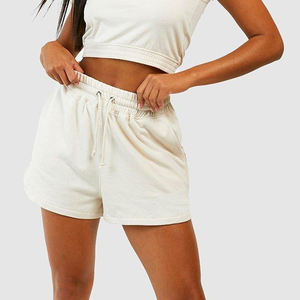 Pantalones Cortos Deportivos de Cintura Alta para Mujer, Casuales, con Cordón, Cintura Elástica, Ajuste Holgado, para Gimnasio, Deportes, Verano, Ropa Informal, de Algodón, con Bolsillos - Product Image 3