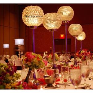 Glamorous Silver Crystal Beaded Goblet Candle Holder Stand para bodas Fiestas Mesa Decoración Centros de mesa - Product Image 5