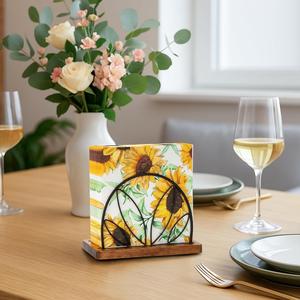 Porte-serviettes décoratif pour bar, style floral élégant, base stable, accès facile, organisateur de table élégant pour bars, cafés, maisons - Product Image 3