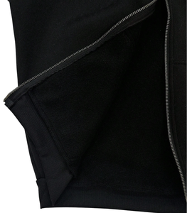 Sweat à capuche unisexe en molleton thermique 100 % coton, entièrement zippé, brodé sur mesure, avec strass noirs tendance, haute qualité, hiver, 2 pièces - Product Image 6