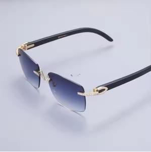 Nouveautés Lunettes de soleil de forme rectangulaire tendance de marque supérieure Lunettes de soleil à monture Moissanite Diamond Panther pour femmes et hommes - Product Image 3