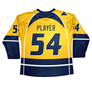 OEM personalizado de alta calidad de hockey sobre hielo Jerseys de ventilador de impresión por sublimación y aparejos personalizados de sarga nombre y número - Product Image 2