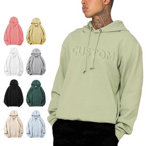 Nuevo logotipo personalizado Hombres Sudadera con capucha Streetwear Sudaderas Ropa 100% Algodón Sudaderas con capucha en relieve en blanco - Product Image 6