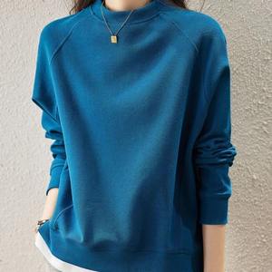 Suéter Informal Holgado de Otoño Invierno para Mujer, Jersey de Cuello Redondo con Contraste de Color Sólido, Camiseta Hecha de Poliéster - Product Image 6