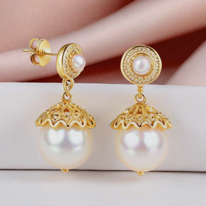 2024 produits chauds S925 bijoux en argent blanc perle d'eau douce boucle d'oreille boucles d'oreilles en perles de mariée - Product Image 6