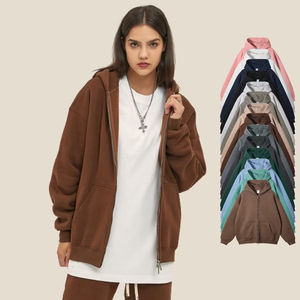 Vente en gros Hiver 2026 280g 100% Coton Polaire Unisexe Veste à Capuche Cardigan à Double Fermeture Pull Ample Écologique Séchage Rapide - Product Image 1