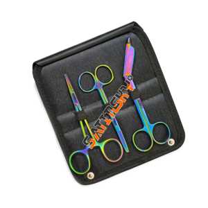 ชุดกรรไกรเย็บแผลแบบใช้มือ 3 ชิ้น ขนาด 4.5 นิ้ว แบบตรง โค้ง มุมเอียง รูปพระจันทร์เสี้ยว สำหรับงานละเอียด พร้อมตะขอสำหรับถอดไหมเย็บ ได้รับการรับรองมาตรฐาน CE - Product Image 2