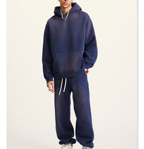 Custom LOGO Sweatsuits Acid Wash Custom logo <b>Slim</b> Fit Solid Color Puff Print Sweatpants and Hoodie Set Men Tracksuit Puff Print Hoodies Tracksuit Sweat Suits Embroidery <b>Patch</b> - Product Image 3