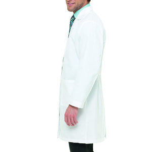 Blouse blanche en coton respirant avec manches complètes et poches fonctionnelles profondes Uniformes hospitaliers pour cliniques et laboratoires - Product Image 4