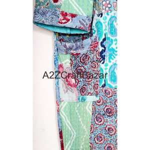 Chaqueta Kimono Kantha Hecha a Mano, Elegante y Suave, 100% Algodón, Corta, para Primavera, Otoño e Invierno, con Estampado Floral, Transpirable y Suave - Product Image 2