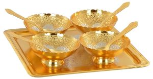 Tazón decorativo para aperitivos y postres de bajo precio con cuchara y juego de bandejas para artículos de decoración del hogar con caja de terciopelo - Product Image 4