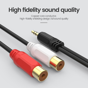 Cable de Audio y Vídeo de 20cm, Conector de 3,5mm a RCA hembra, Cable Hembra de 2*3,5mm - Product Image 3