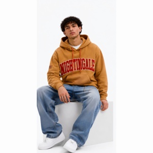 Sudadera con capucha con parche de letras, bordado de toalla, sudaderas con capucha de chenilla personalizadas, sudadera con capucha extragrande para hombre con logotipo bordado, sudadera con capucha al por mayor - Product Image 3