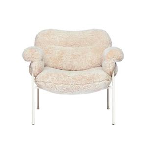 <span class=keywords><strong>Fauteuil</strong></span> Bollo Mid-Century en peau de mouton avec structure en bois pour hôtel, salon, chambre à coucher – Design durable - Product Image 4