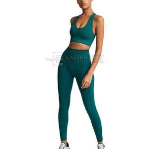 Conjunto de yoga personalizado para mujer, ropa deportiva sin costuras de alta calidad, de secado rápido, para gimnasio. - Product Image 5