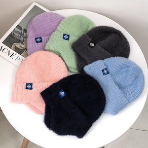 <b>Women</b> <b>Winter</b> <b>Hat</b> Candy Colors Fashion Faux Fur Knitted <b>Hat</b> Style Soft Beanie <b>Hats</b> Female Streetwear Cap - Product Image 3
