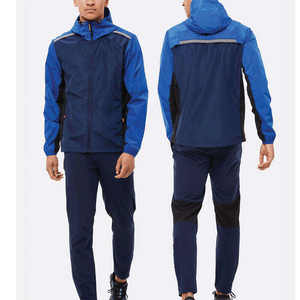 Veste coupe-vent décontractée de haute qualité, couleur bleue, patchwork, survêtement pour homme, respirant, léger, 100% polyester - Product Image 5
