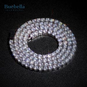 Venta caliente 925 Plata y 14k chapado en oro 4mm Moissanite Diamond Iced Tennis Chain para hombres y mujeres Premium Collares - Product Image 1