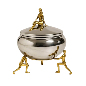 Tazón de tuerca de acero inoxidable personalizado de tendencia superior Plato de fruta de metal de grado alimenticio fácil de limpiar para el hogar o el hotel para fiestas - Product Image 2