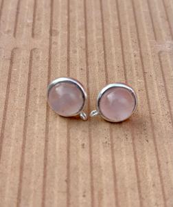 925 Sterling <b>Silver</b> Morganite <b>Stud</b> <b>Earring</b> , Beautiful Women <b>Earring</b> , Pink Stone <b>Earring</b> . - Product Image 3