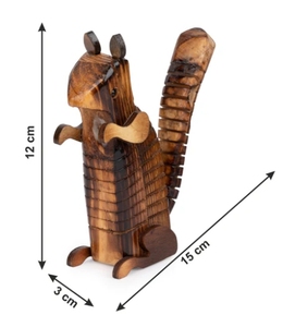 รูปปั้นรูปสัตว์กระรอกทำจากไม้ตกแต่งบ้านของตกแต่งบ้านไร่เหมาะสำหรับเป็นของขวัญ - Product Image 2