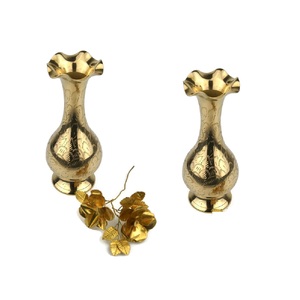 Florero Rectangular de Metal, mesa decorativa para festivales, decoración del hogar con acabado antiguo de latón y acabado grabado - Product Image 3