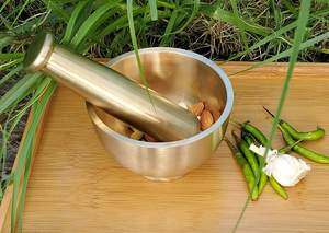 Ensemble de pilons de mortier en bronze kansa à l'ail et aux épices, au gingembre, au mortier et au pilon, offre spéciale, haute qualité, élégant, en bronze - Product Image 2