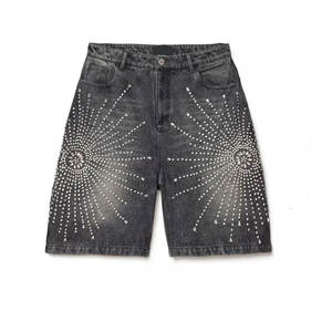 Oem Vente en gros pour hommes High Street Short en strass uni, respirant, confortable, tenue décontracté, haute qualité, pas cher, adultes - Product Image 1