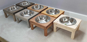 Ensemble de vaisselle pour animaux de compagnie portable fait à la main support de bol pour chien surélevé en bois personnalisé pour application eau/nourriture - Product Image 3