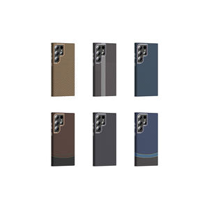 Coque de protection en silicone à texture fibre de carbone compatible MagSafe pour Samsung Galaxy S24 Ultra, style noir-marine 13 Pro - Product Image 3