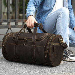 Sac de voyage pour homme Original Outdoor Weekender Sport Valise en cuir véritable Duffle Sac de voyage pour homme Messager en cuir - Product Image 4