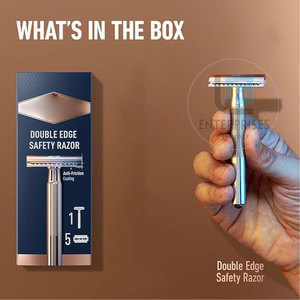 Anti Slip Grip Hot Sale High Quality Stainless Steel Reusable Durable <b>Single</b> <b>Blade</b> Safety <b>Razors</b> - Product Image 2