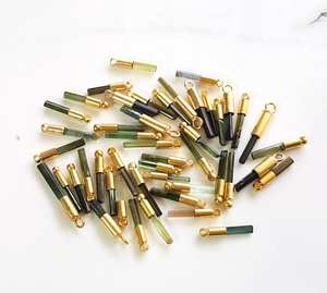 Turmalina Sticks Conector de piedras preciosas Colgante de un solo bucle Colgante de conector natural de plata 925 Colgante de lápiz chapado en oro de 14 quilates - Product Image 3