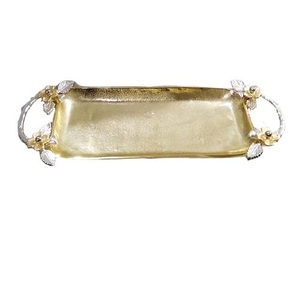 Nouveauté Plateau de service en métal finition antique artisanal Plat de service pour mariage Décoration de table de fête Traiteur - Product Image 5