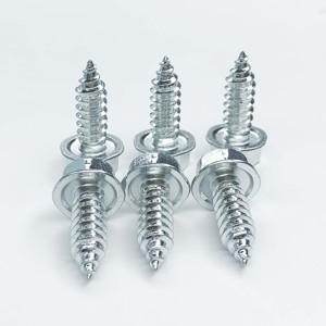 Bon prix OEM/ODM DIN 7976 M2.9~M8 SS304/SS316 Vis de plaque d'immatriculation à tête hexagonale avec rondelle Vis autotaraudeuses Automobile - Product Image 2