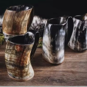 โดยใช้นอร์สแก้วมักลายควายฮอร์นไวกิ้งดีไซน์ใหม่สำหรับดื่มเบียร์และกาแฟแบบธรรมชาติ - Product Image 1