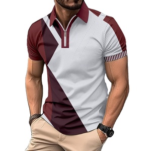 2025 nuevos hombres de lujo estampado cremallera de manga corta para Polo cómodo transpirable 100% algodón sólido todos los días Golf Essenti - Product Image 1