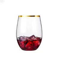 JUXINDA Vente en gros de verres à vin sans pied en plastique PS, verres à pied, coupelles à œufs, verres colorés, verres à vin, verres à eau
