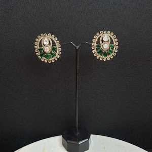 <b>Green</b> Stone Moissanite Fashion <b>Earrings</b> - Product Image 6