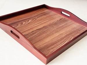 Bandeja Rectangular de madera sólida para comida, bandeja de servicio de comida de lujo, Color gris - Product Image 5