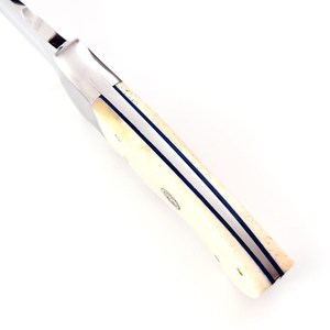 Cuchillo de caza hecho a mano con mango de hueso y Funda de cuero para acampar al aire libre, cuchillo de espiga completa, gran oferta, logotipo personalizado de madera - Product Image 6