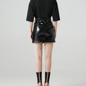 Falda de Moda al por Mayor para Mujer, Mini Shorts de Cuero Genuino, Ropa de Moda para Exteriores, Faldas de Cuero para Mujer de Talla Grande - Product Image 2