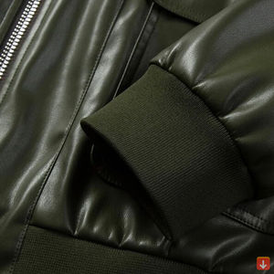 Vente en gros 2024 Veste d'hiver marron de haute qualité pour hommes Nouveau design en cuir véritable avec toile Logo personnalisé Service OEM disponible - Product Image 6