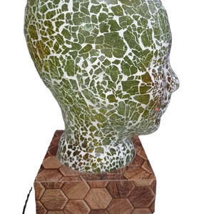 โคมไฟตั้งโต๊ะกระจกโมเสคคุณภาพหน้าผู้ชายโคมไฟกระจกสีข้างเตียงโมร็อกโกสีสันสดใสโคมไฟตั้งโต๊ะโมเสคคอหงส์ตุรกี - Product Image 1