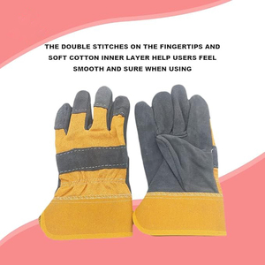 ถุงมือหนังทนทานต่อการเสียดสีและการเจาะเหมาะสำหรับงานหนักเช่นขนส่งเครื่องจักรกลงานหนัก - Product Image 6