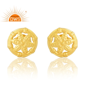 Diseño de tendencia 925 Plata 18K chapado en oro Stud pendiente Demi joyería fina para mujer regalo para ella - Product Image 1