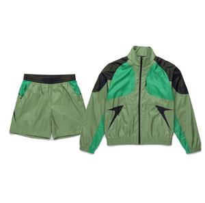 Conjunto de Chaqueta y Pantalones Cortos Cortavientos de Dos Piezas Estampados de Talla Grande para Hombre, Personalizados por el Fabricante, con Media Cremallera - Product Image 2