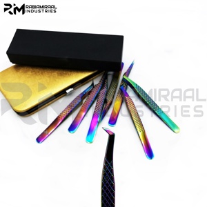 แหนบต่อขนตาสแตนเลสสตีล RMI รับทำโลโก้แบรนด์ส่วนตัว คุณภาพสูง สีพลาสมาหลากหลาย - Product Image 6