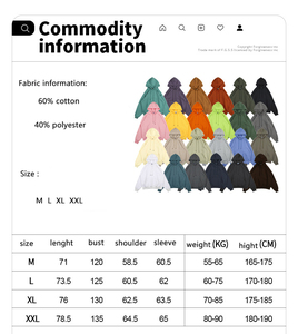 Sweat à capuche pour hommes Blank Best-quality essentials Fleece Sweatshirts hip hop streetwear 60% coton pull - Product Image 4